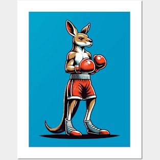 Kangaroo boxing Posters and Art